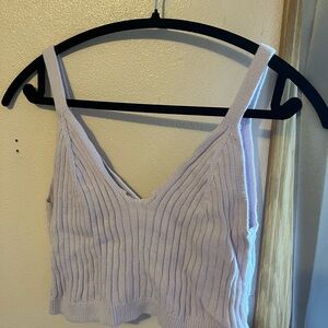 Aerie Lavender Ribbed Crop Top